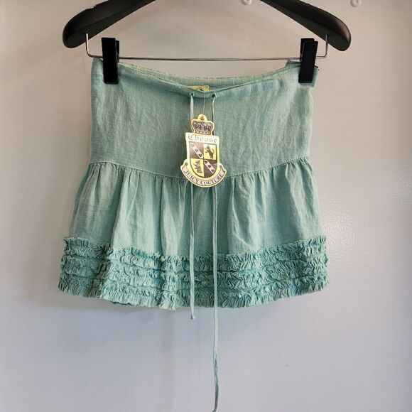 [NEW] Juicy Couture Drawstring Ruffle Skirt Y2K - Picture 1 of 14